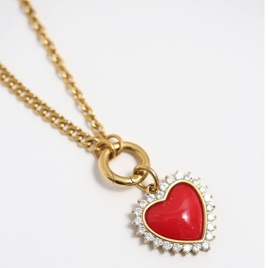 Scarlet Heart Pendant Necklace
