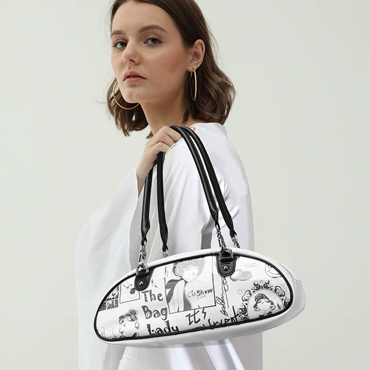 Title: Retro Graphic Women’s Shoulder Bag