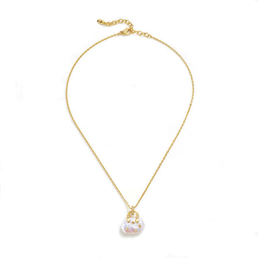 Luxury Baroque Pearl Lock Pendant Necklace