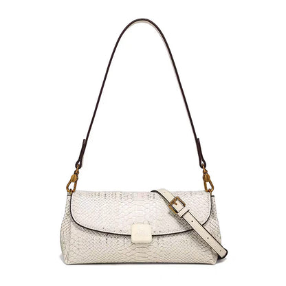 Luxe Python Baguette Shoulder Bag