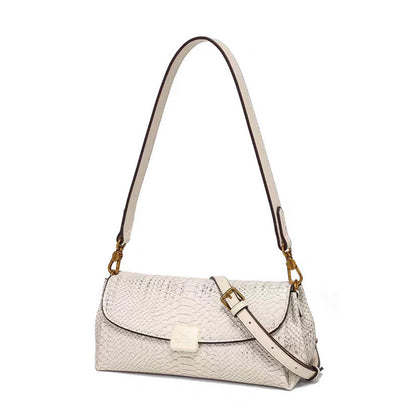 Luxe Python Baguette Shoulder Bag