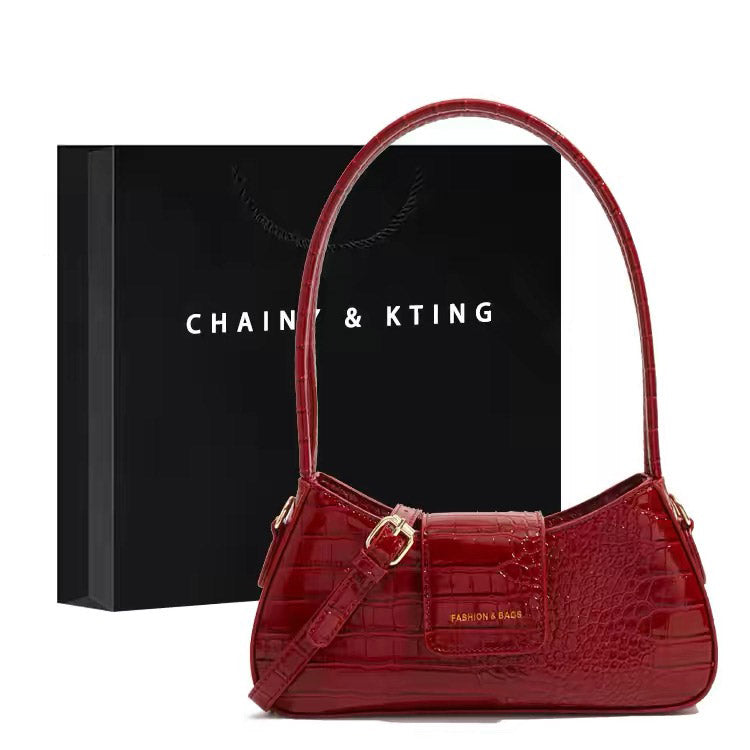 Crocodile Pattern Shoulder Bag