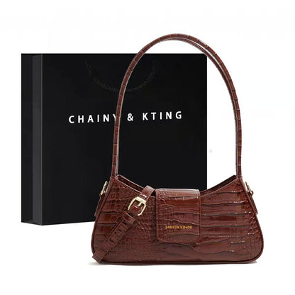 Crocodile Pattern Shoulder Bag
