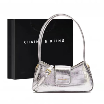 Crocodile Pattern Shoulder Bag