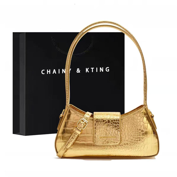 Crocodile Pattern Shoulder Bag