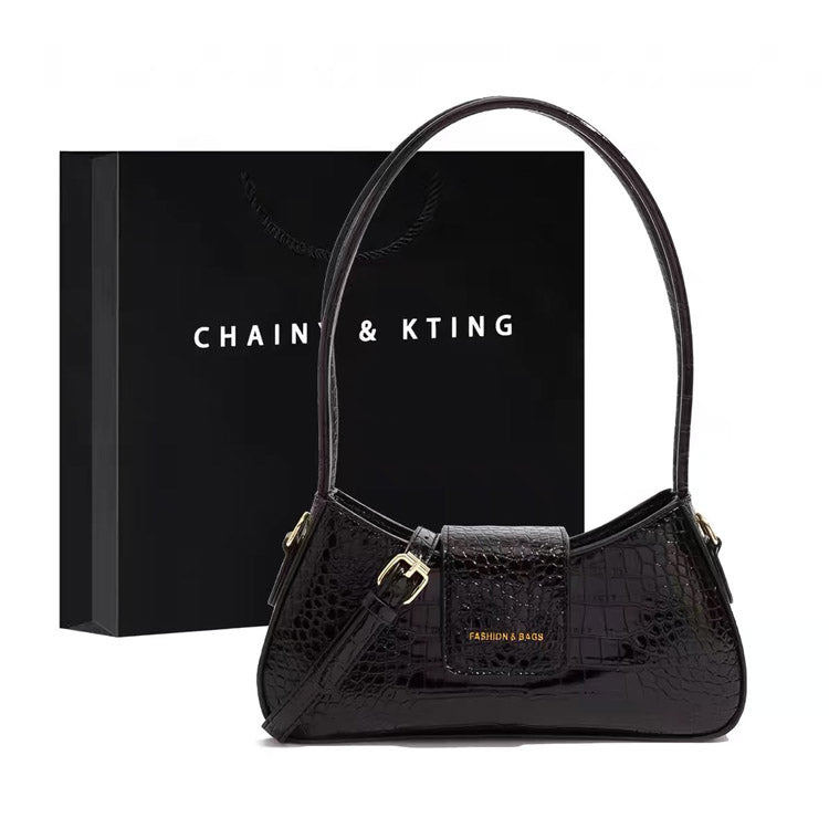 Crocodile Pattern Shoulder Bag