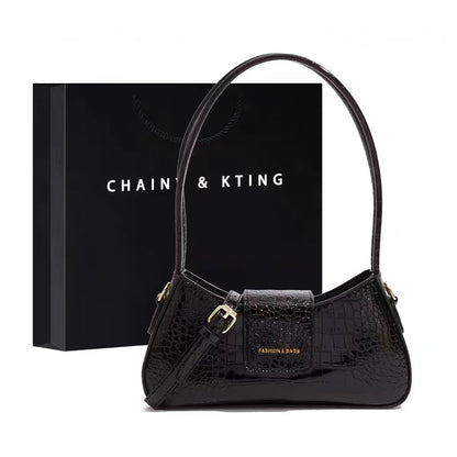 Crocodile Pattern Shoulder Bag