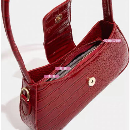 Crocodile Pattern Shoulder Bag