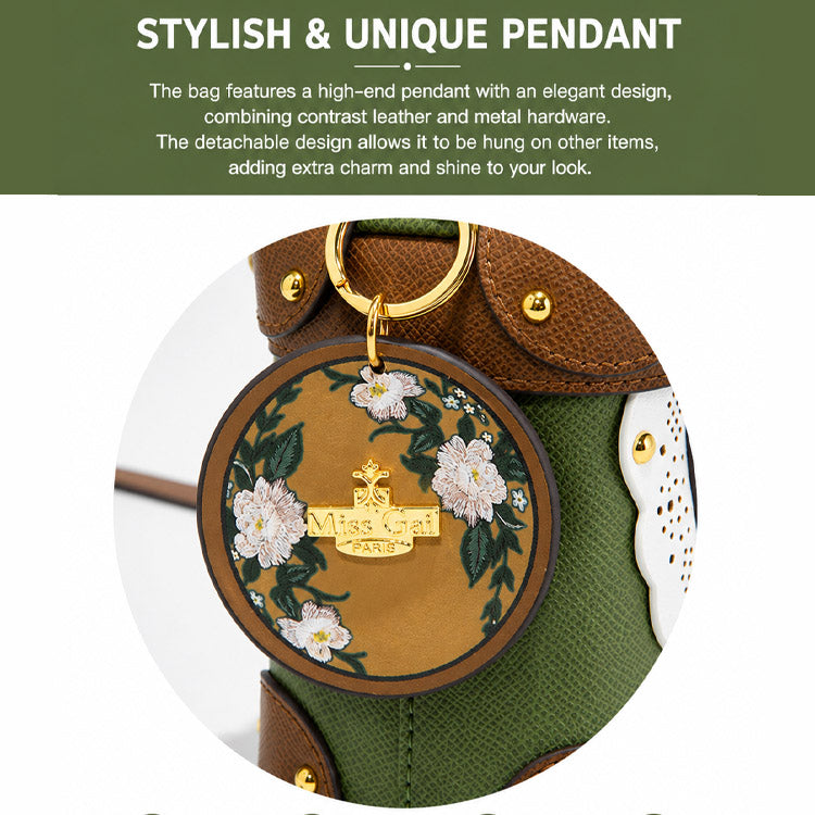 Women's Vintage Box Handbag – Green & Brown