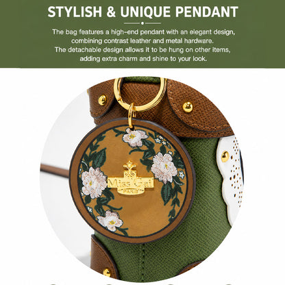 Women's Vintage Box Handbag – Green & Brown