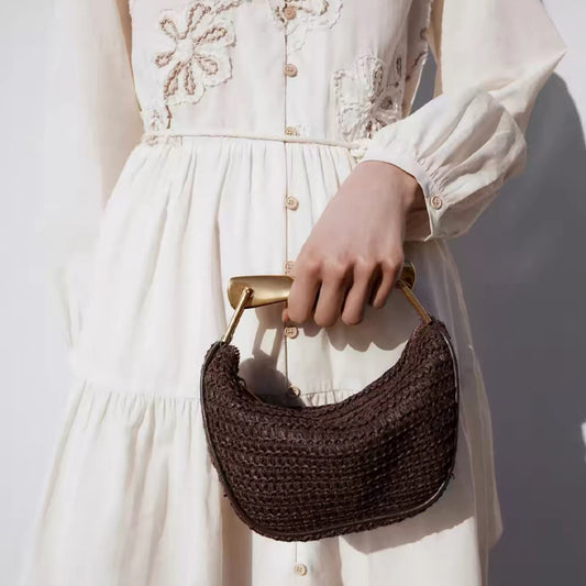 Handwoven Crescent Shoulder Bag