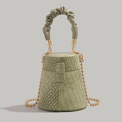 Croc-Embossed Bucket Bag