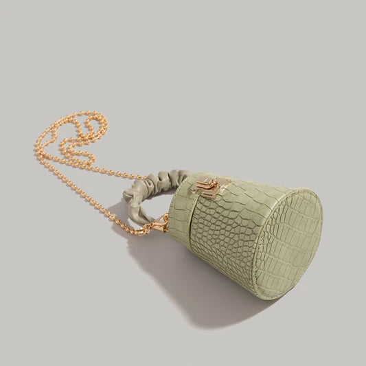 Croc-Embossed Bucket Bag