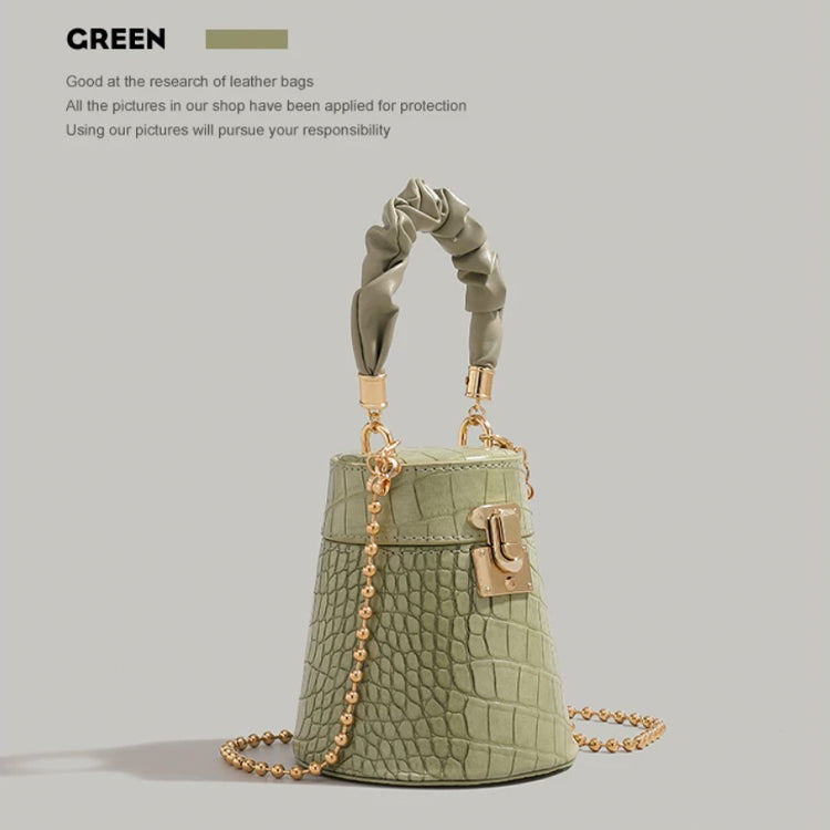 Croc-Embossed Bucket Bag