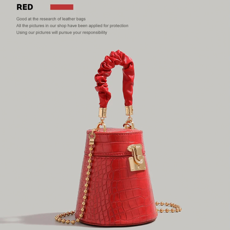 Croc-Embossed Bucket Bag