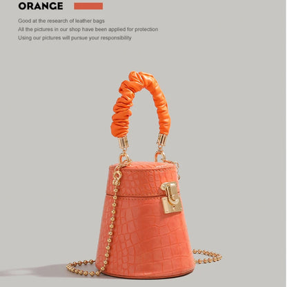 Croc-Embossed Bucket Bag