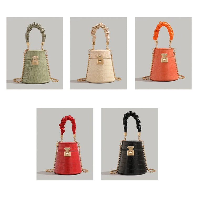 Croc-Embossed Bucket Bag