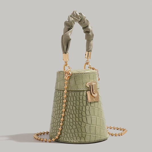 Croc-Embossed Bucket Bag