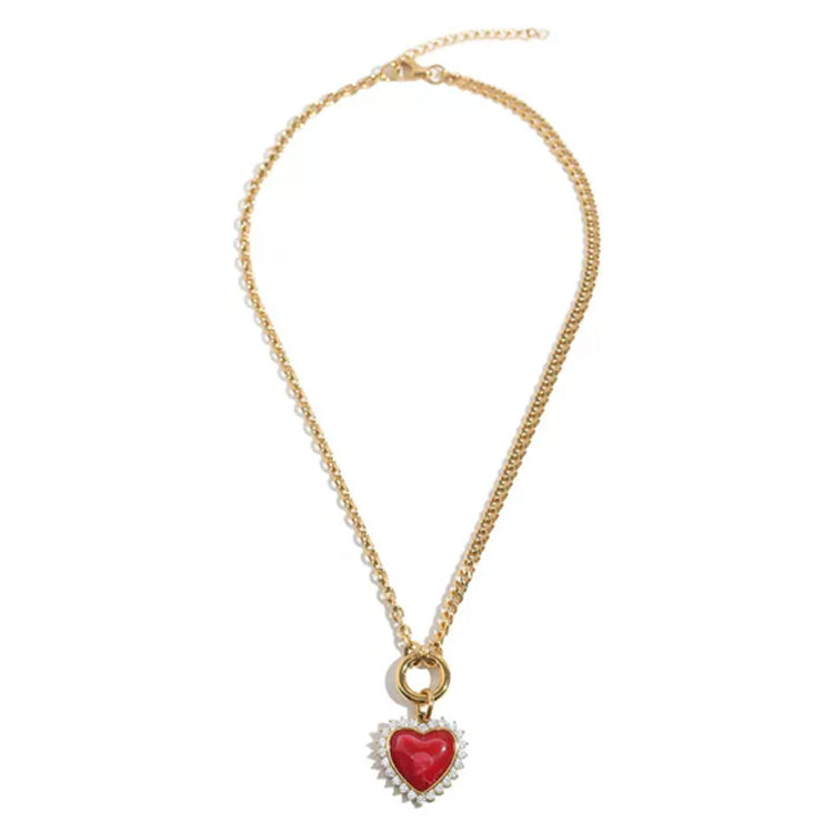 Scarlet Heart Pendant Necklace