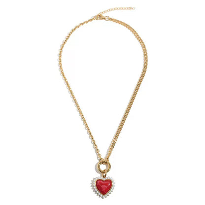 Scarlet Heart Pendant Necklace