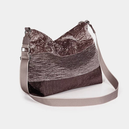Vintage Pleated Women’s Hobo Shoulder Bag – Brown