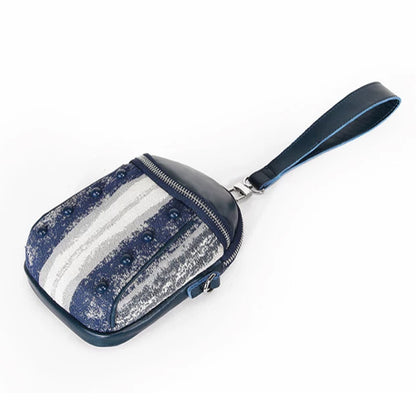 Women’s Mini Barrel Crossbody Bag – Dark Blue