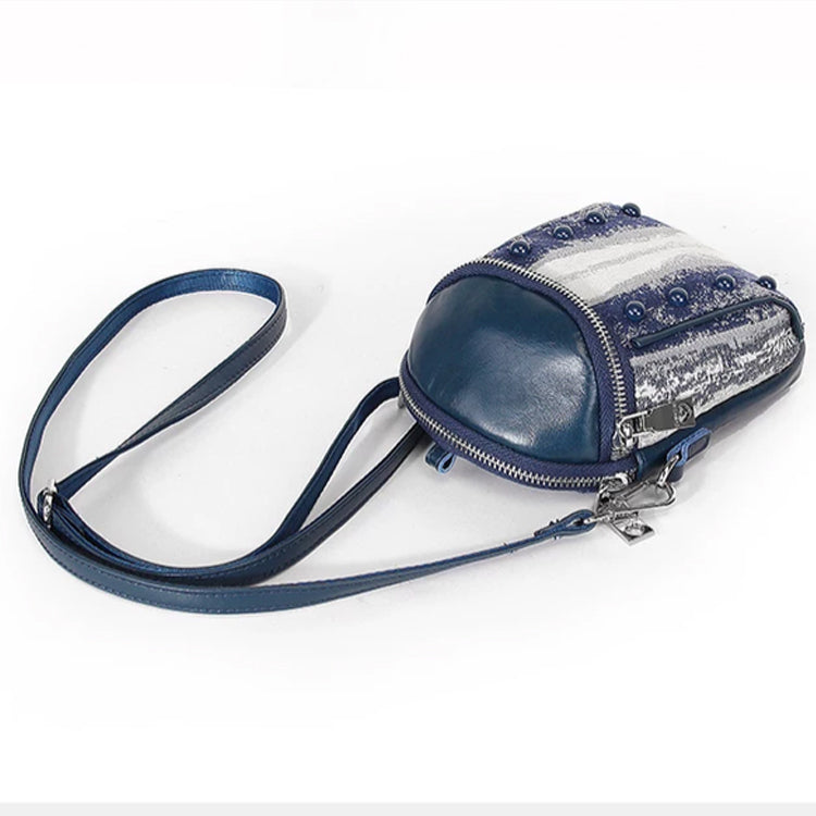 Women’s Mini Barrel Crossbody Bag – Dark Blue