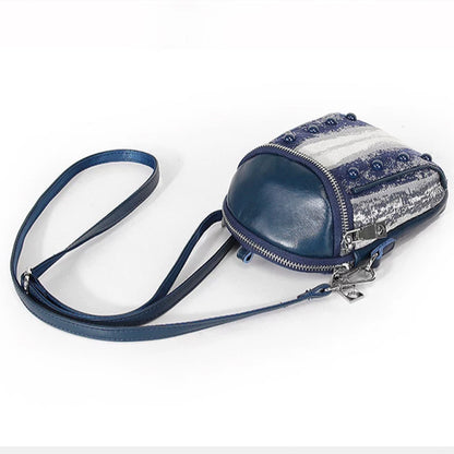 Women’s Mini Barrel Crossbody Bag – Dark Blue