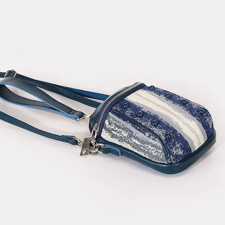 Women’s Mini Barrel Crossbody Bag – Dark Blue