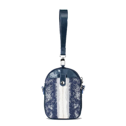 Women’s Mini Barrel Crossbody Bag – Dark Blue