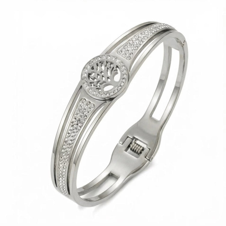 Tree of Life Crystal Bangle Bracelet