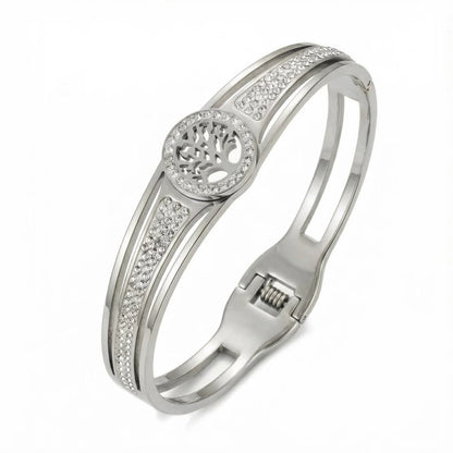 Tree of Life Crystal Bangle Bracelet