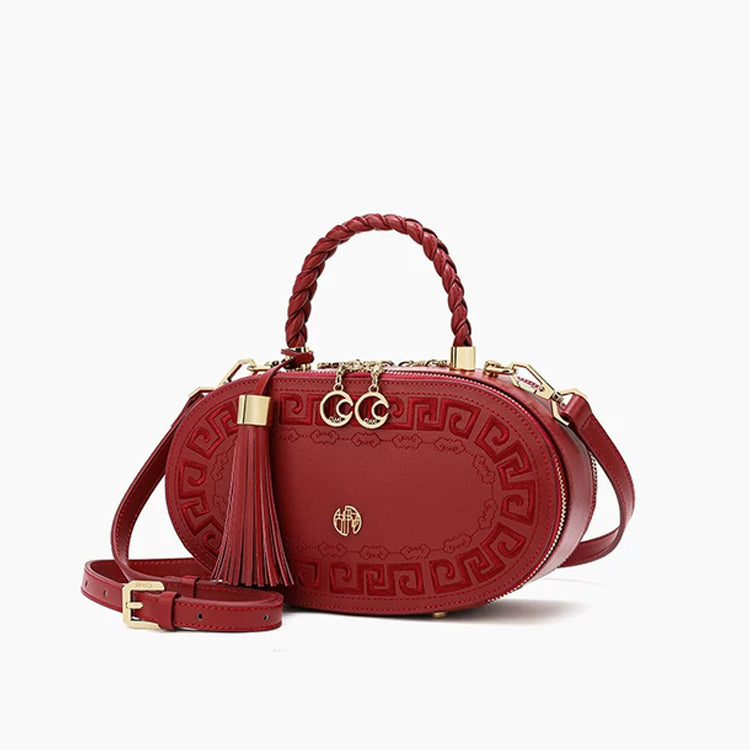 Crimson Heritage Oval Bag