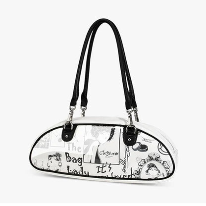 Title: Retro Graphic Women’s Shoulder Bag