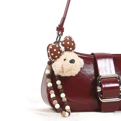 Glossy Buckle Shoulder Bag