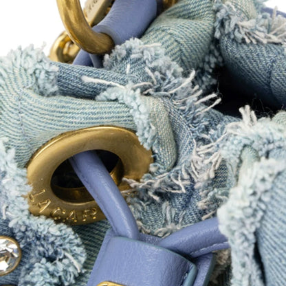 Denim Studded Bucket Bag