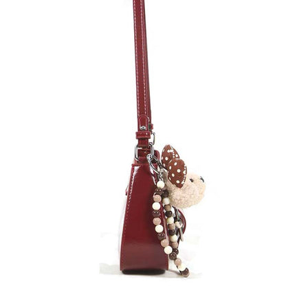Glossy Buckle Shoulder Bag