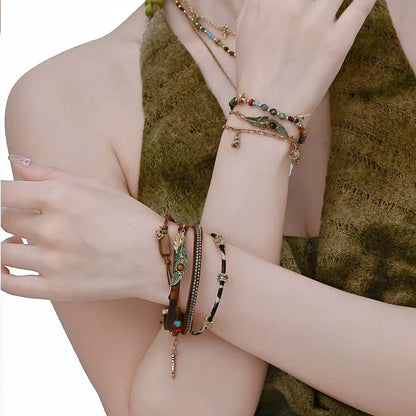 Bohemian Feather Charm Bracelet