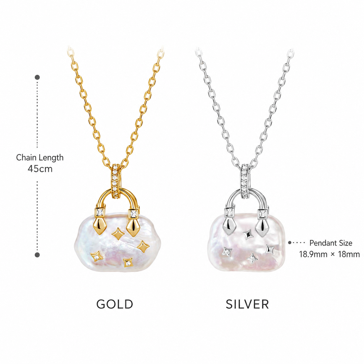 Luxury Baroque Pearl Lock Pendant Necklace