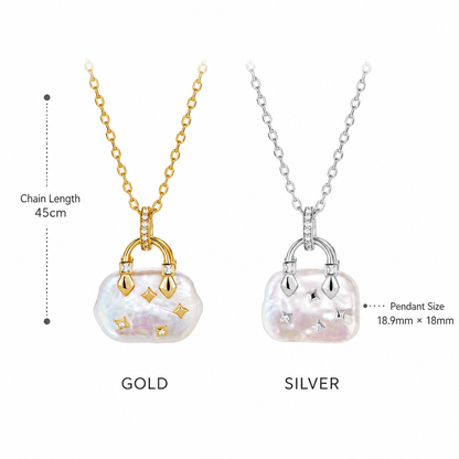 Luxury Baroque Pearl Lock Pendant Necklace