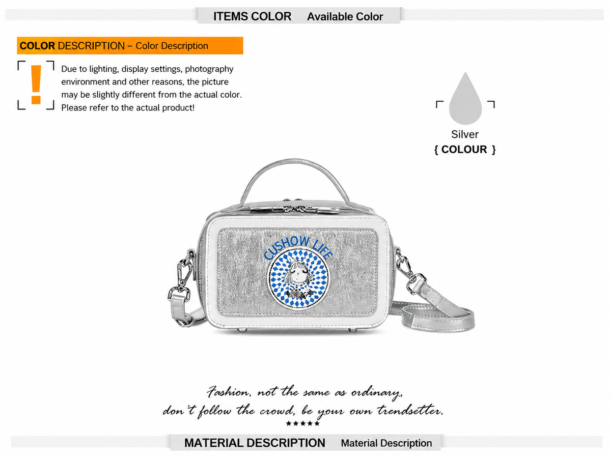 Women's Glitter Crossbody Bag – Silver