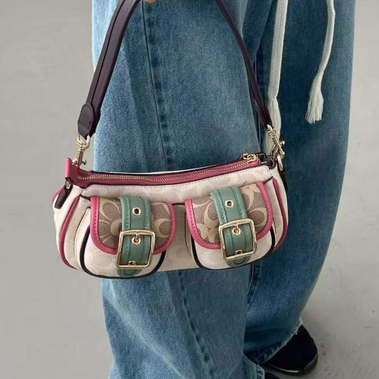 Vintage Buckle Shoulder Bag