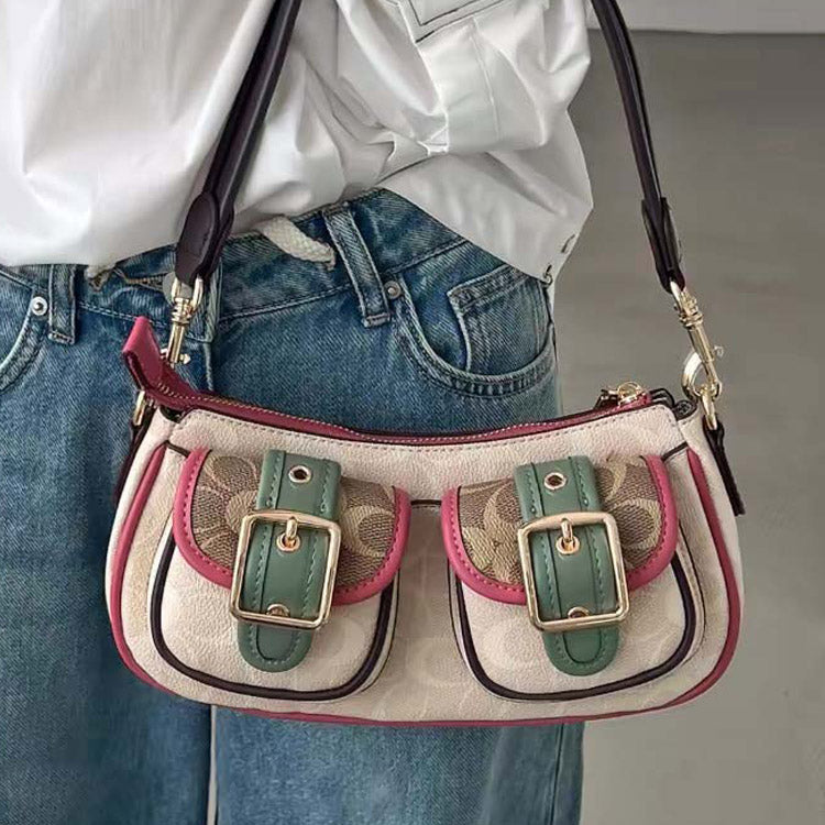 Vintage Buckle Shoulder Bag