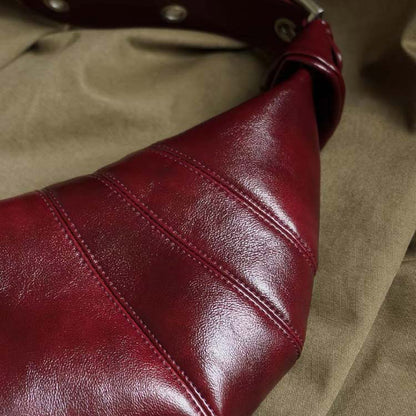 Burgundy Crescent Shoulder Bag