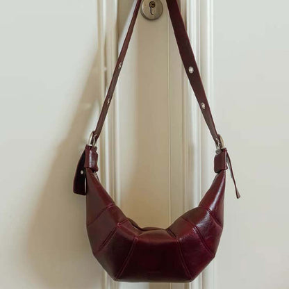 Burgundy Crescent Shoulder Bag
