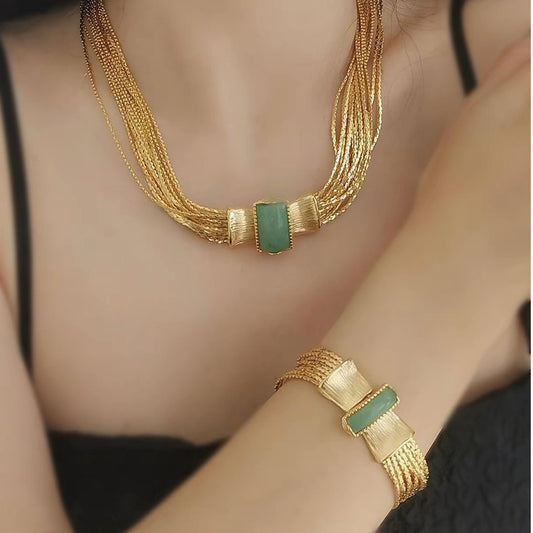 Luxury Multi-Strand Necklace & Bracelet Set