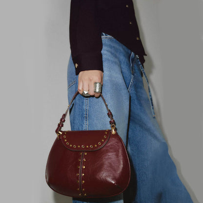 Vintage Studded Shoulder Bag