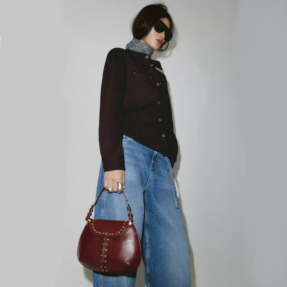 Vintage Studded Shoulder Bag