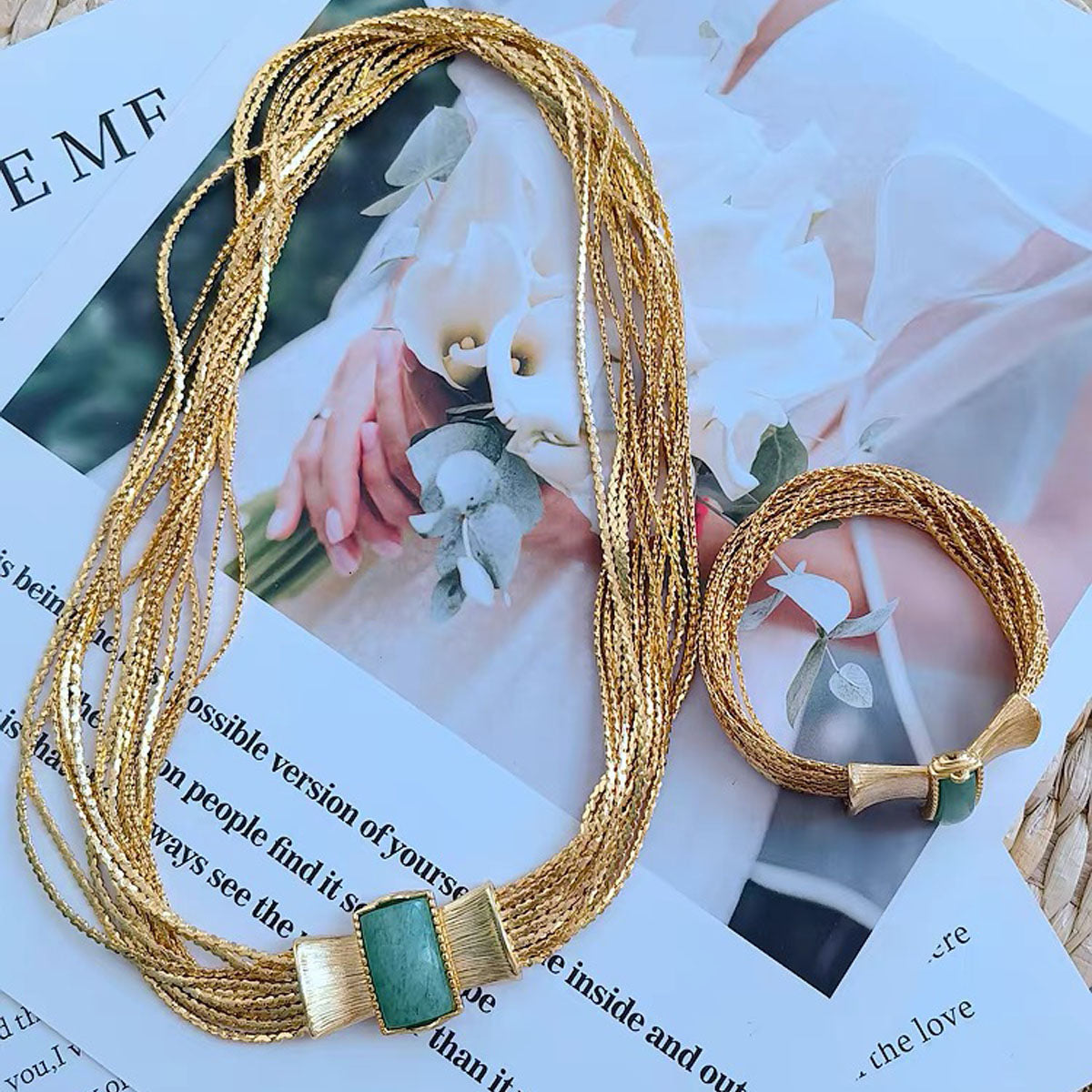 Luxury Multi-Strand Necklace & Bracelet Set
