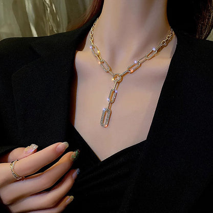 Luxury Crystal Link Y-Chain Necklace